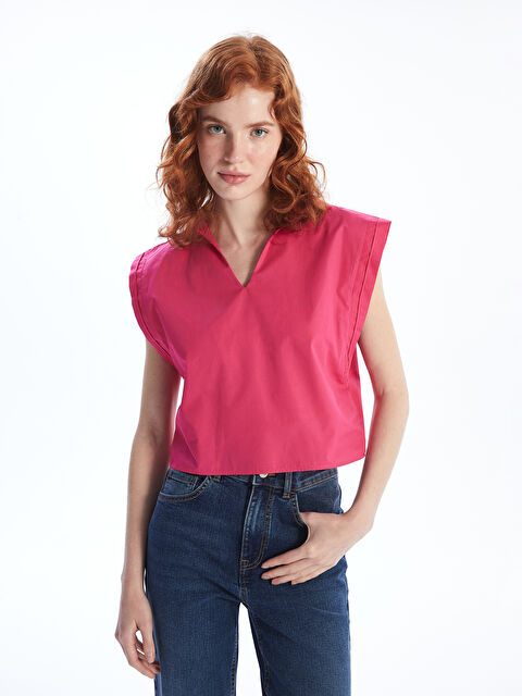 Natuvera Gömlek Yaka Poplin Kadın Bluz - S4OQ06Z8-UZW