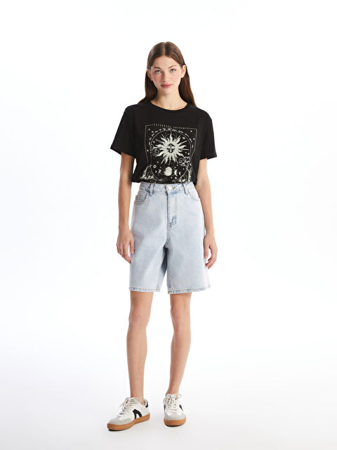 LCW Jeans Bermuda Fit Kadın Jean Şort - S4OQ59Z8-311