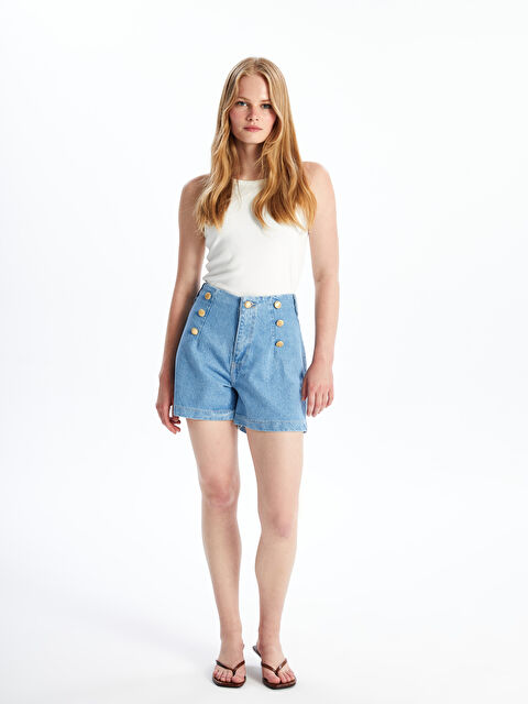 LCW Jeans Standart Fit Kadın Jean Şort - S4OQ62Z8-507