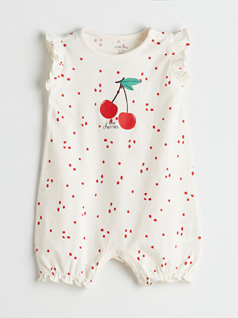 LCW baby Bisiklet Yaka Kiraz Baskılı Kız Bebek Tulum - S5CR08Z1-LQA