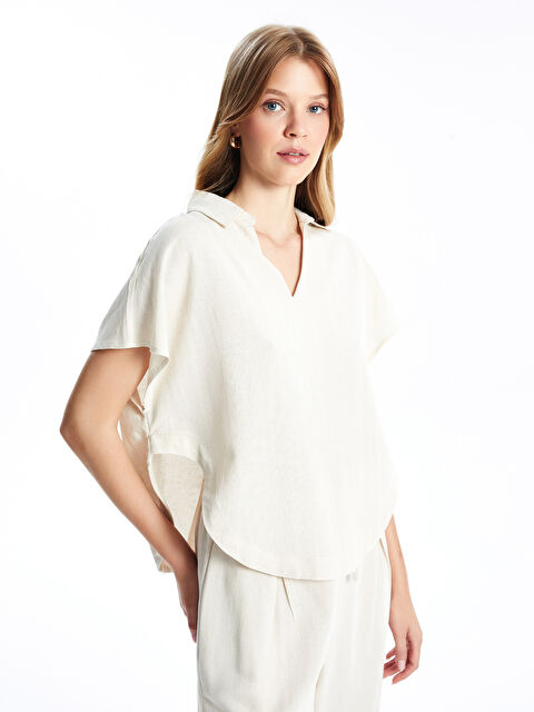 Natuvera Gömlek Yaka Crop Kadın Bluz - S4OR61Z8-YYJ