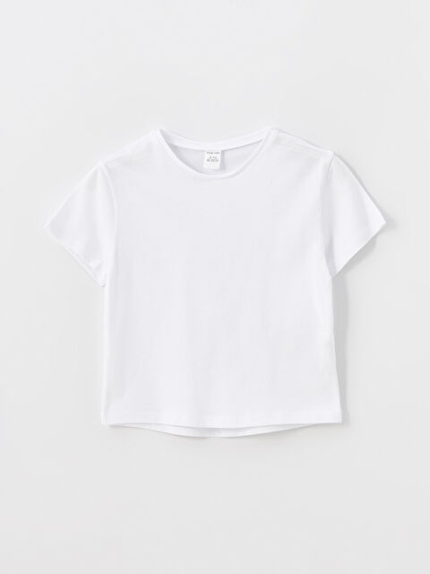 LCW Kids Bisiklet Yaka Kısa Kollu Basic Kız Bebek Tişört - S4OR89Z1-Q6K