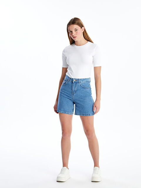 LCW Jeans Bermuda Fit Kadın Jean Şort - S4OR96Z8-507