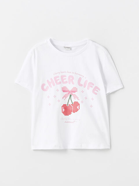 LCW Kids Bisiklet Yaka Kız Çocuk Tişört - S4OS22Z4-Q6K