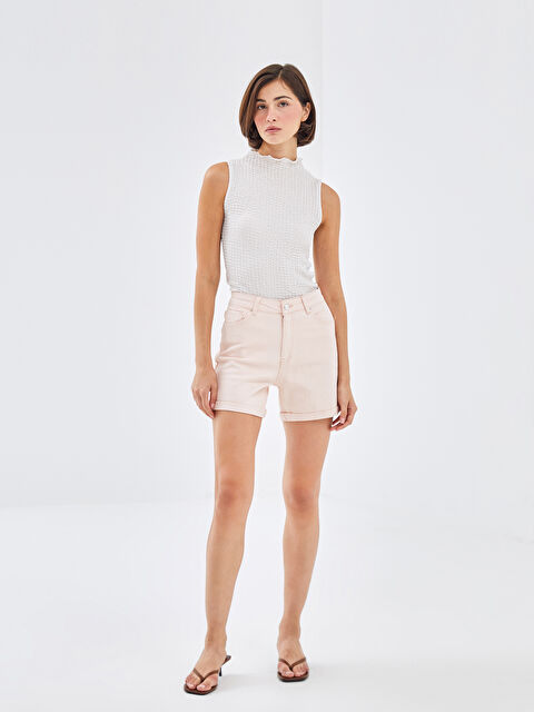 LCW Jeans Mom Fit Kadın Jean Şort - S4OS36Z8-JLY