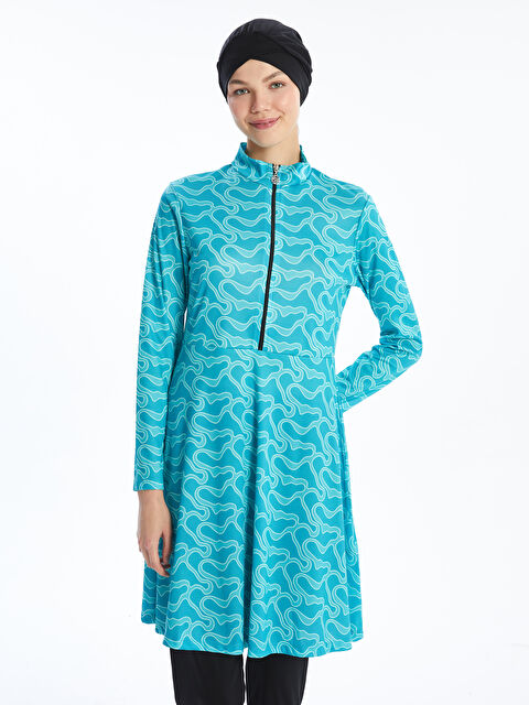 LCW DREAM Dik Yaka Desenli Kadın Tesettür Mayo Takımı - S4OS48Z8-LQQ