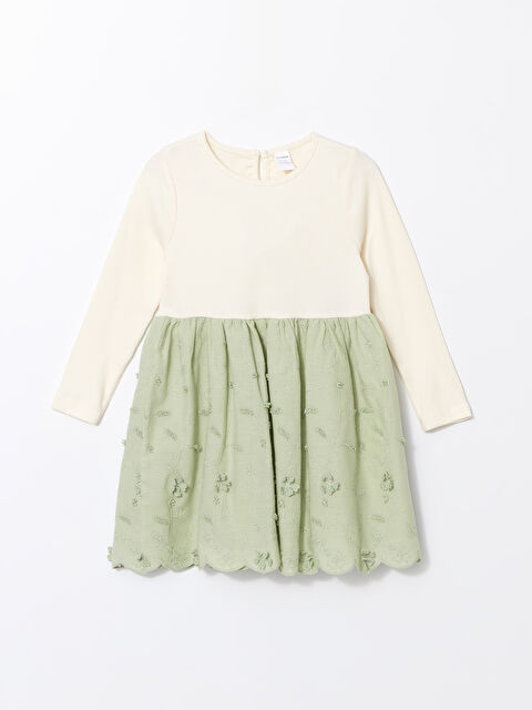 LCW Kids Bisiklet Yaka Penye Kız Çocuk Elbise - S4OT05Z1-FES