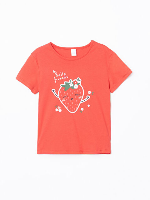 LCW Kids Bisiklet Yaka Kısa Kollu Kız Çocuk Tişört - S4OT39Z1-H1B