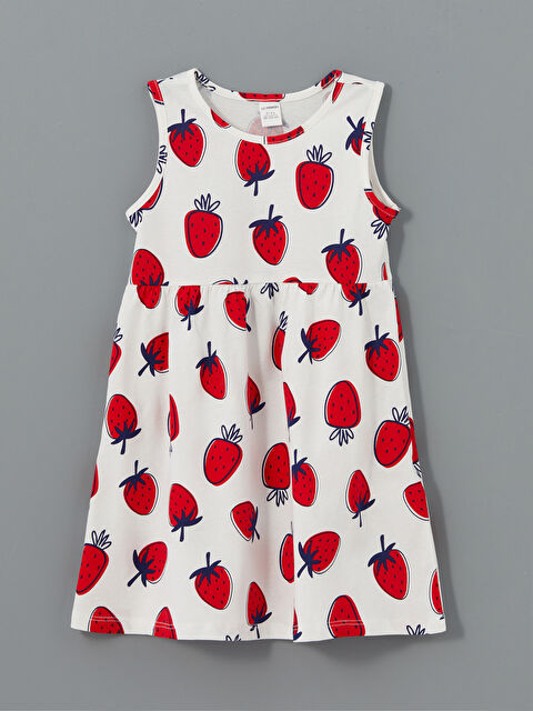 LCW Kids Çilek Baskılı Kız Bebek Elbise - S4OT40Z1-LRA
