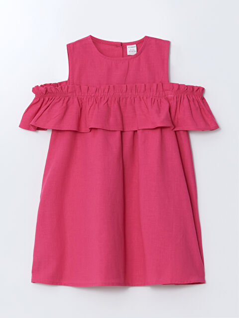 LCW Kids Bisiklet Yaka Keten Kız Bebek Elbise - S4OT46Z1-GS5
