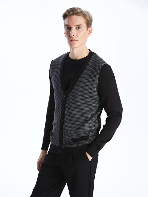 LCWAIKIKI Classic Standart Kalıp V Yaka Erkek Triko Hırka - W40019Z8-CVL