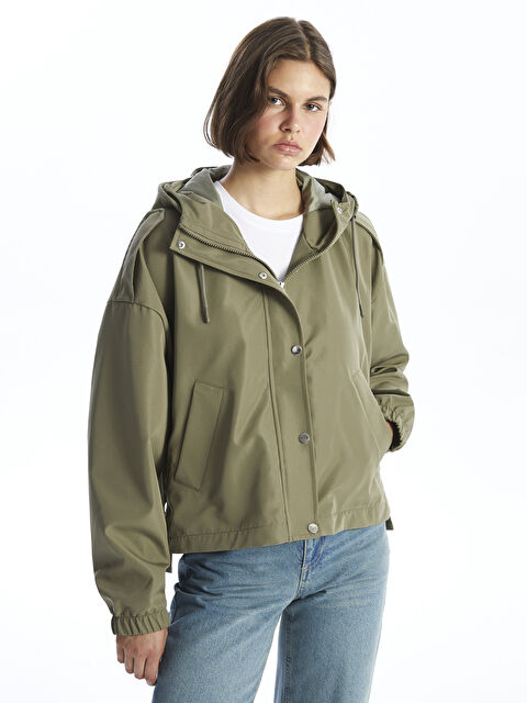 LCW Vision Kapüşonlu Oversize Kadın Yağmurluk - W40066Z8-V37