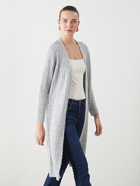 LCWAIKIKI Basic Şal Yaka Oversize Kadın Triko Hırka - W40166Z8-D7H