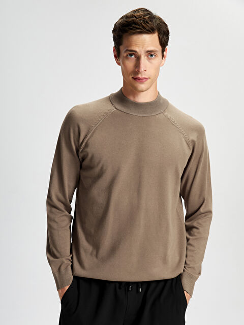 LCW Vision Yarım Balıkçı Yaka Uzun Kollu Erkek Triko Kazak - W40191Z8-PSD