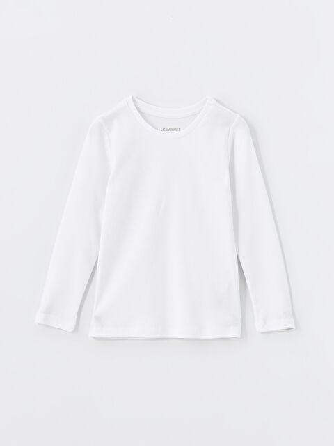 LCW Kids Bisiklet Yaka Uzun Kollu Kız Çocuk Fanila - W40379Z4-Q6K