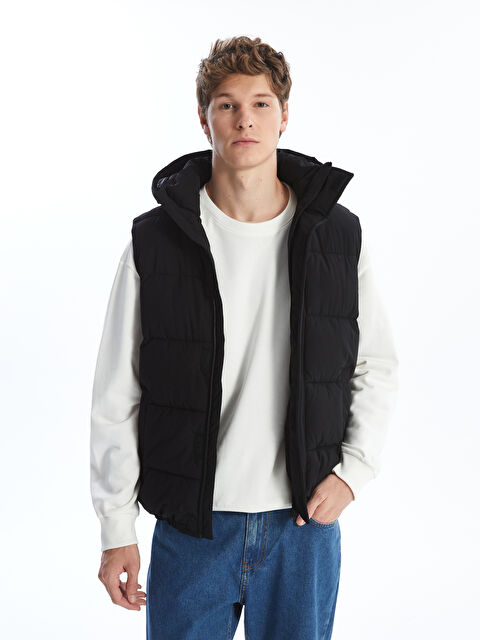 XSIDE Standart Kalıp Kapüşonlu Erkek Şişme Yelek - W40442Z8-CVL