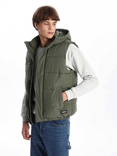 XSIDE Standart Kalıp Kapüşonlu Erkek Şişme Yelek - W40442Z8-HCZ