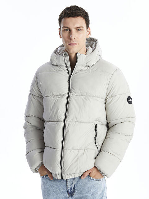 XSIDE Standart Kalıp Kapüşonlu Erkek Şişme Mont - W40450Z8-V1L