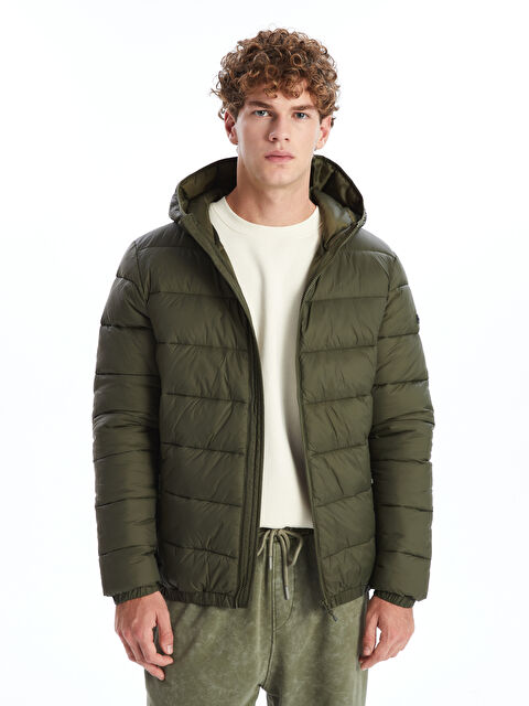 XSIDE Slim Fit Kapüşonlu Erkek Şişme Mont - W40454Z8-HCZ