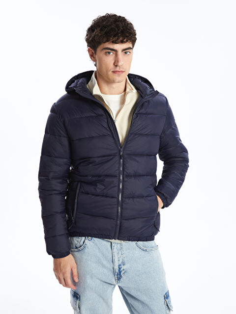 XSIDE Slim Fit Kapüşonlu Erkek Şişme Mont - W40454Z8-RFH