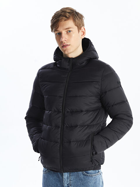 XSIDE Slim Fit Kapüşonlu Erkek Şişme Mont - W40454Z8-CVL