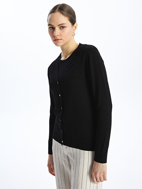 LCWAIKIKI Basic V Yaka Kadın Triko Hırka - W40468Z8-CVL