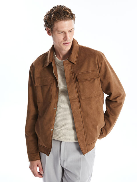 SOUTHBLUE Standart Kalıp Gömlek Yaka Süet Erkek Mont - W40489Z8-RUP