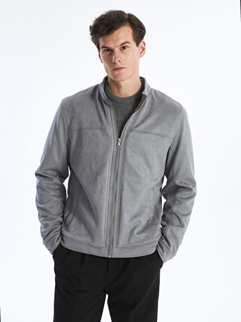 SOUTHBLUE Slim Fit Dik Yaka Süet Erkek Mont - W40490Z8-CUZ