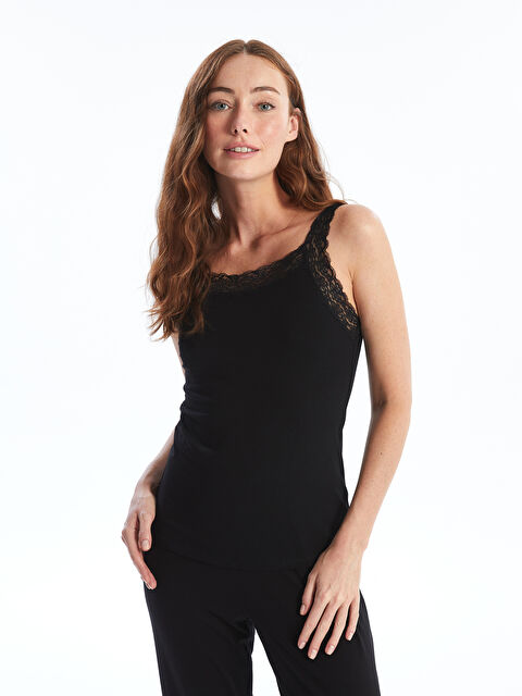 LCW DREAM U Yaka Dantel Detaylı Askılı Kadın Atlet - W40665Z8-CVL