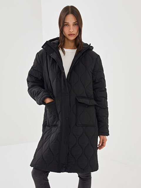 LCW Vision Kapüşonlu Kapitone Kadın Şişme Mont - W40727Z8-CVL