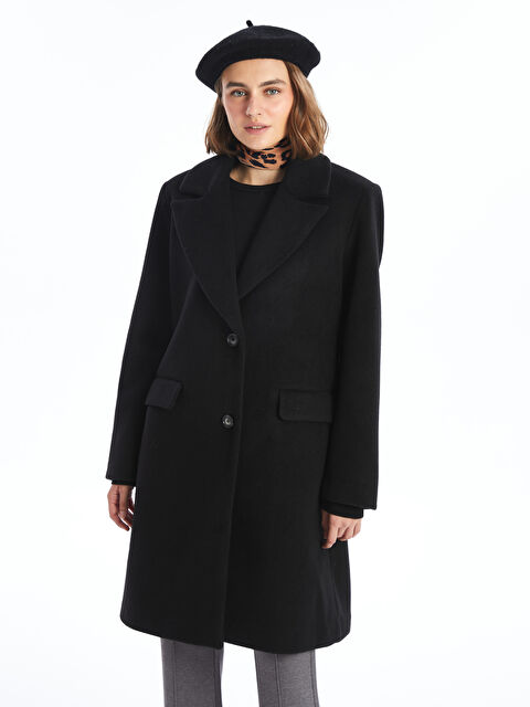 LCWAIKIKI Classic Ceket Yaka Kadın Kaşe Kaban - W40776Z8-CVL