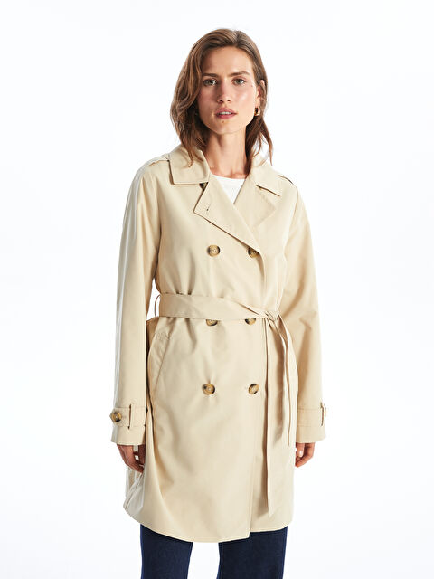 LCWAIKIKI Classic Ceket Yaka Kadın Trençkot - W40801Z8-FJC