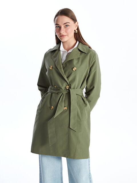 LCWAIKIKI Classic Ceket Yaka Kadın Trençkot - W40801Z8-H70