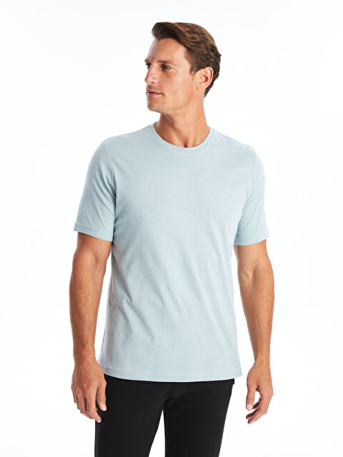 LCWAIKIKI Classic Bisiklet Yaka Penye Erkek Tişört - W40813Z8-YEJ