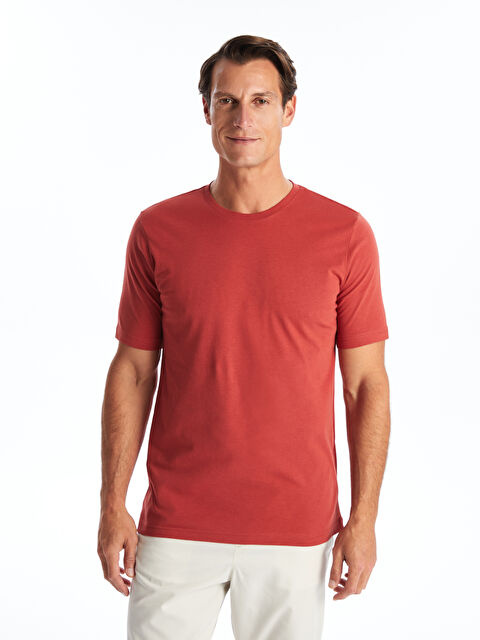 LCWAIKIKI Classic Bisiklet Yaka Penye Erkek Tişört - W40813Z8-YGW