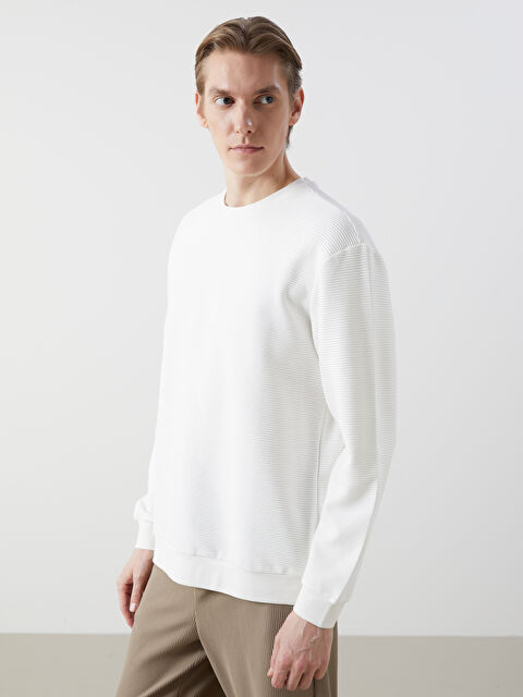 LCW Vision كنزة رياضية كم طويل برقبة دائرية للرجال - W40952Z8-R5B