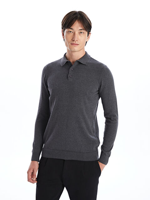 SOUTHBLUE Polo Neck Long Sleeve Men's Knitwear Sweater - W40972Z8-CZ4