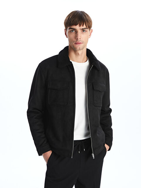 LCW Vision Standart Kalıp Gömlek Yaka Süet Erkek Mont - W41099Z8-CVL