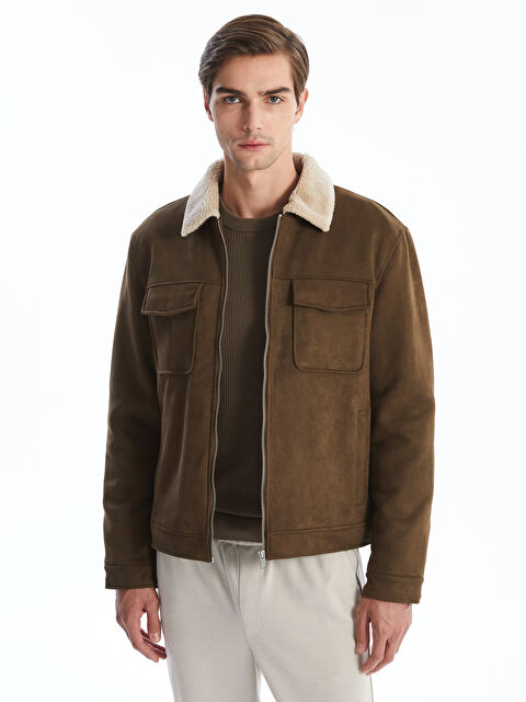 LCW Vision Standart Kalıp Gömlek Yaka Süet Erkek Mont - W41099Z8-HDA