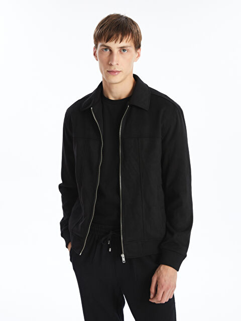 LCW Vision Slim Fit Gömlek Yaka Süet Erkek Mont - W41100Z8-CVL