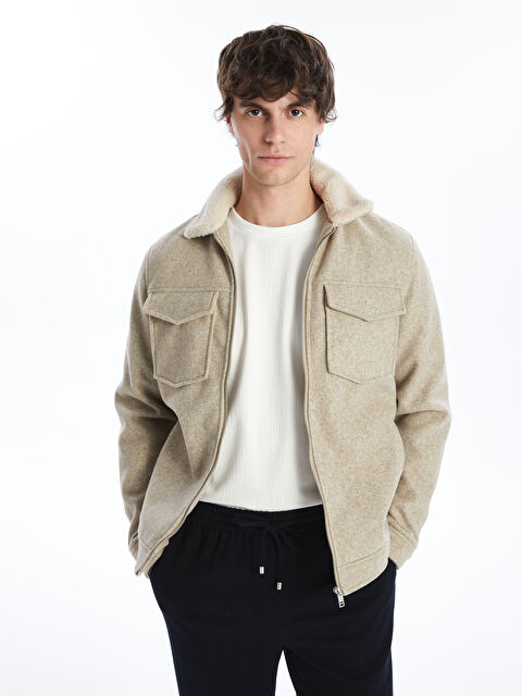 LCW Vision Standart Kalıp Gömlek Yaka Erkek Kaşe Mont - W41101Z8-L8Q