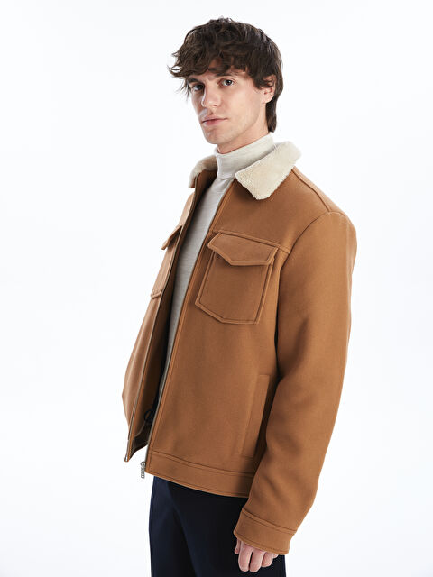 LCW Vision Standart Kalıp Gömlek Yaka Erkek Kaşe Mont - W41101Z8-V6Z