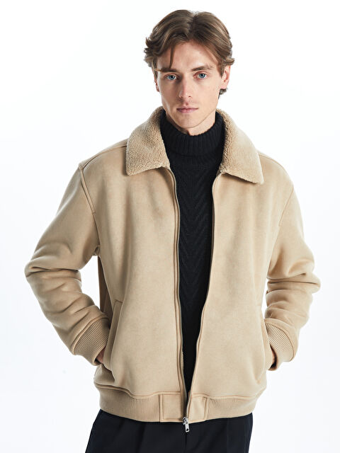 LCW Vision Rahat Kalıp Gömlek Yaka Süet Erkek Mont - W41102Z8-S0L