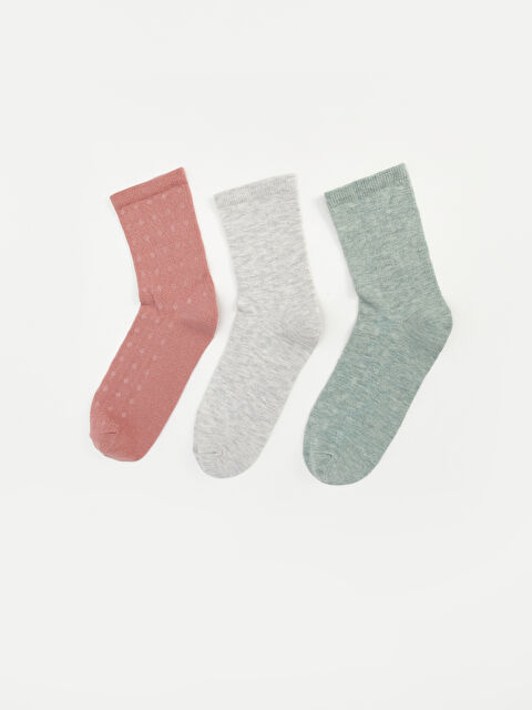 LCW DREAM Desenli Kadın Soket Çorap 3'lü - W41253Z8-LA4