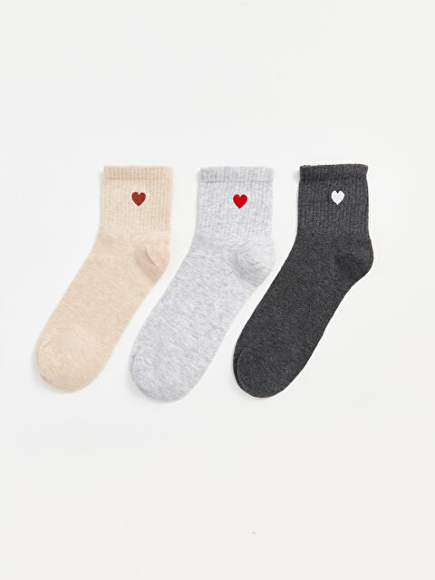 LCW DREAM Baskılı Kadın Soket Çorap 3'lü - W41285Z8-L8Q