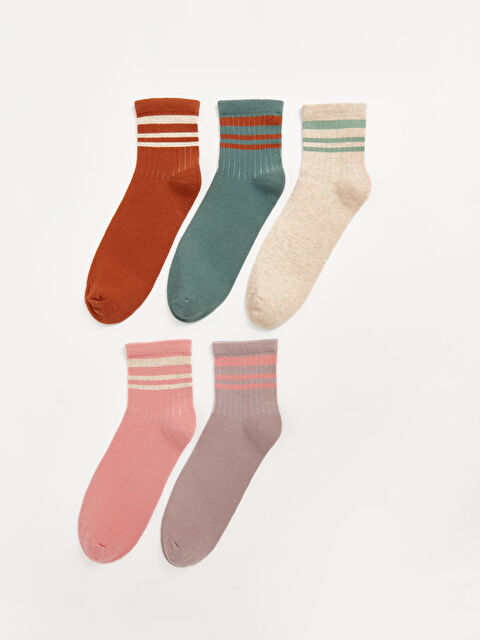 LCW DREAM Çizgili Kadın Soket Çorap 5'li - W41294Z8-J0Z