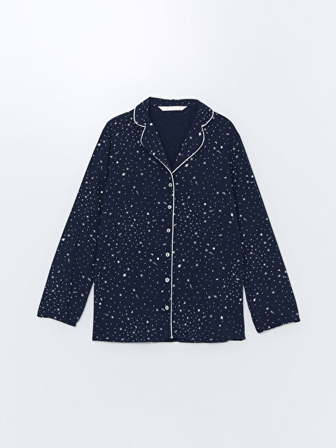 LCW DREAM Gömlek Yaka Desenli Kadın Pijama Üstü - W41427Z8-LSJ