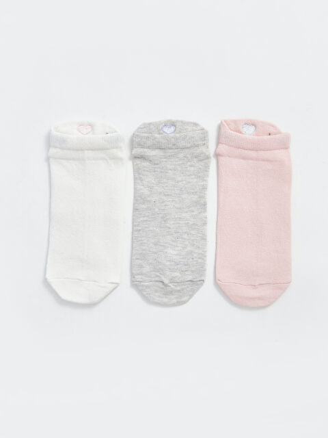 LCW DREAM Nakışlı Kadın Patik Çorap 3'lü Paket - W41496Z8-FDU