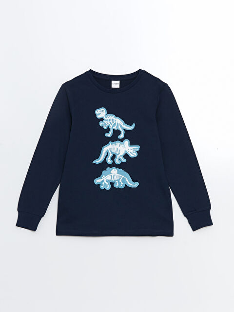 LCW Kids Bisiklet Yaka Baskılı Erkek Çocuk Pijama Üst - W41674Z4-JC7