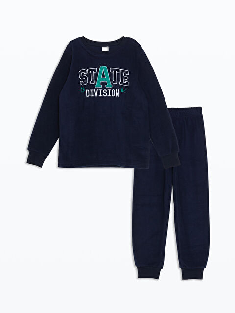 LCW Kids Bisiklet Yaka Polar Erkek Çocuk Pijama Takımı - W41690Z4-JC7